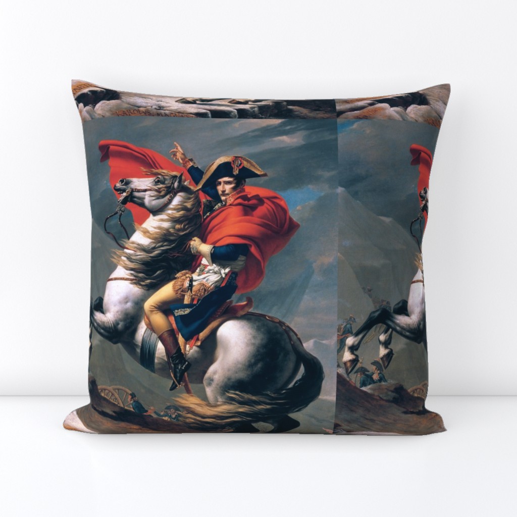 Napoleon Bonaparte  famous portraits french france emperor general military soldiers horses 18th century 19 century victorian wars battles army bicorne hat capes cannons artillery mountains clouds swords cutlass historical baroque neoclassical