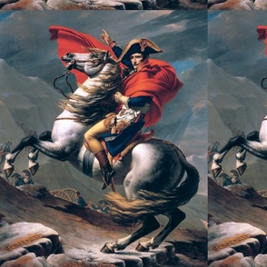 Napoleon Bonaparte  famous portraits french france emperor general military soldiers horses 18th century 19 century victorian wars battles army bicorne hat capes cannons artillery mountains clouds swords cutlass historical baroque neoclassical