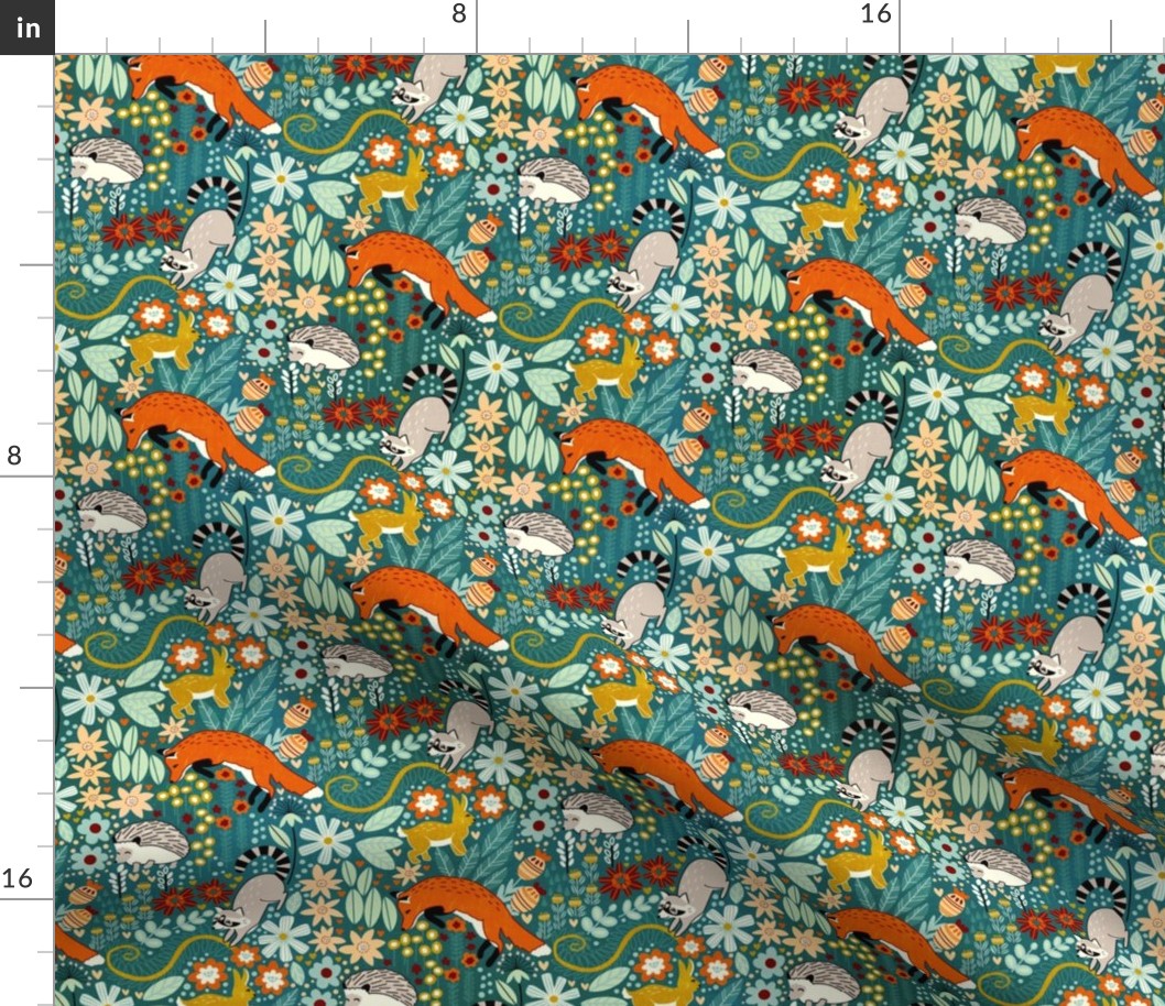 Textured Woodland Pattern (Small Fabric | Spoonflower