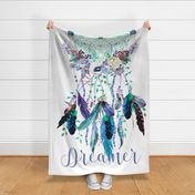 54"x72" Dreamer Teal and Lilac Dreamcatcher