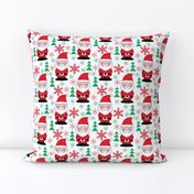 santa-with-red and green snowflakes-on-white