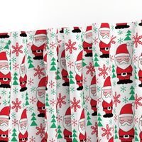 santa-with-red and green snowflakes-on-white