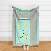 Puppies Playing Water Polo Whole Cloth Baby Quilt