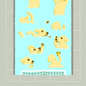 Puppies Playing Water Polo Whole Cloth Baby Quilt