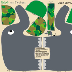 Edwin the Elephant Cut and Sew  camo