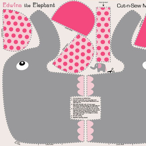 Edwina the Elephant Cut and Sew      