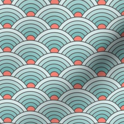 Art deco circular waves