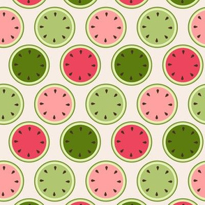 Retro watermelon halves spots