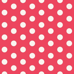 Retro pink and white polka dot