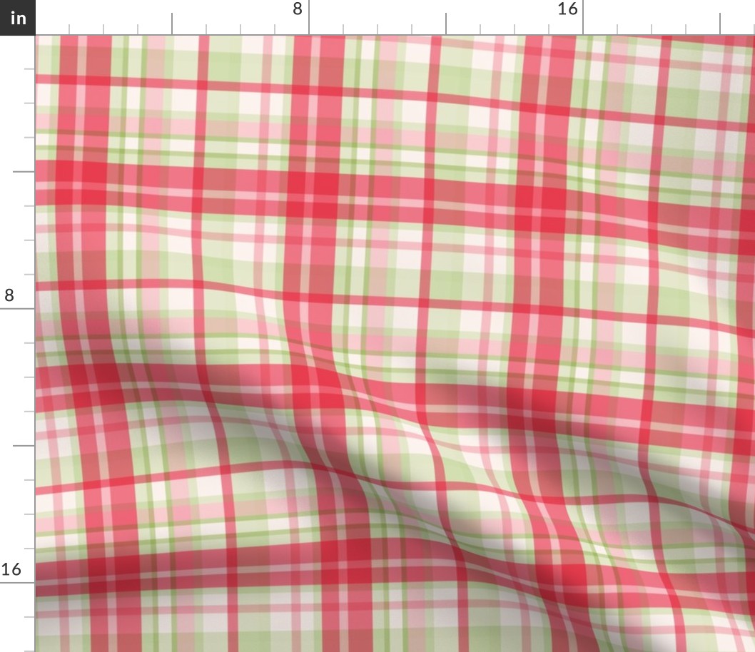 Pink and green watermelon retro plaid