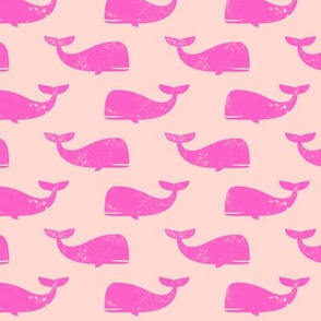 whales - pink on pink