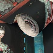 queens princesses crowns red pink gowns tiaras baroque victorian beauty royal castles pearl necklaces chokers bows fans earrings lace empresses ballgowns rococo royal portraits palace beautiful lady woman elegant gothic lolita egl neoclassical  historical