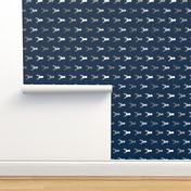 Deer - greys on navy - ROTATED