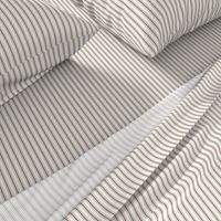 Mattress Ticking Narrow Striped Pattern in Dark Brown and White