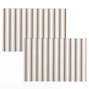 Mattress Ticking Narrow Striped Pattern in Chocolate Brown and White