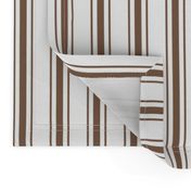 Mattress Ticking Narrow Striped Pattern in Chocolate Brown and White