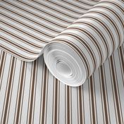 Mattress Ticking Narrow Striped Pattern in Chocolate Brown and White