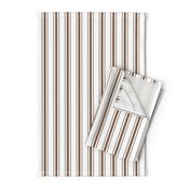 Mattress Ticking Narrow Striped Pattern in Chocolate Brown and White