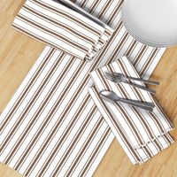 Mattress Ticking Narrow Striped Pattern in Chocolate Brown and White