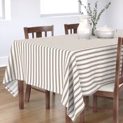 Mattress Ticking Narrow Striped Pattern in Chocolate Brown and White