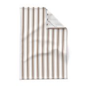 Mattress Ticking Narrow Striped Pattern in Chocolate Brown and White