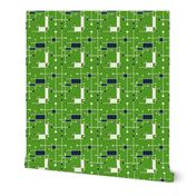 intersecting lines lime navy white