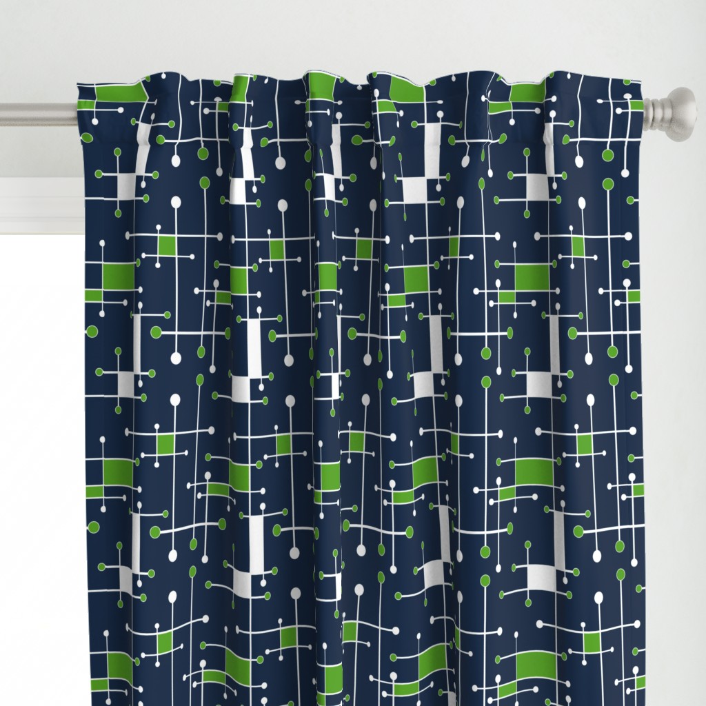 intersecting lines navy lime white