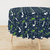 intersecting lines navy lime white