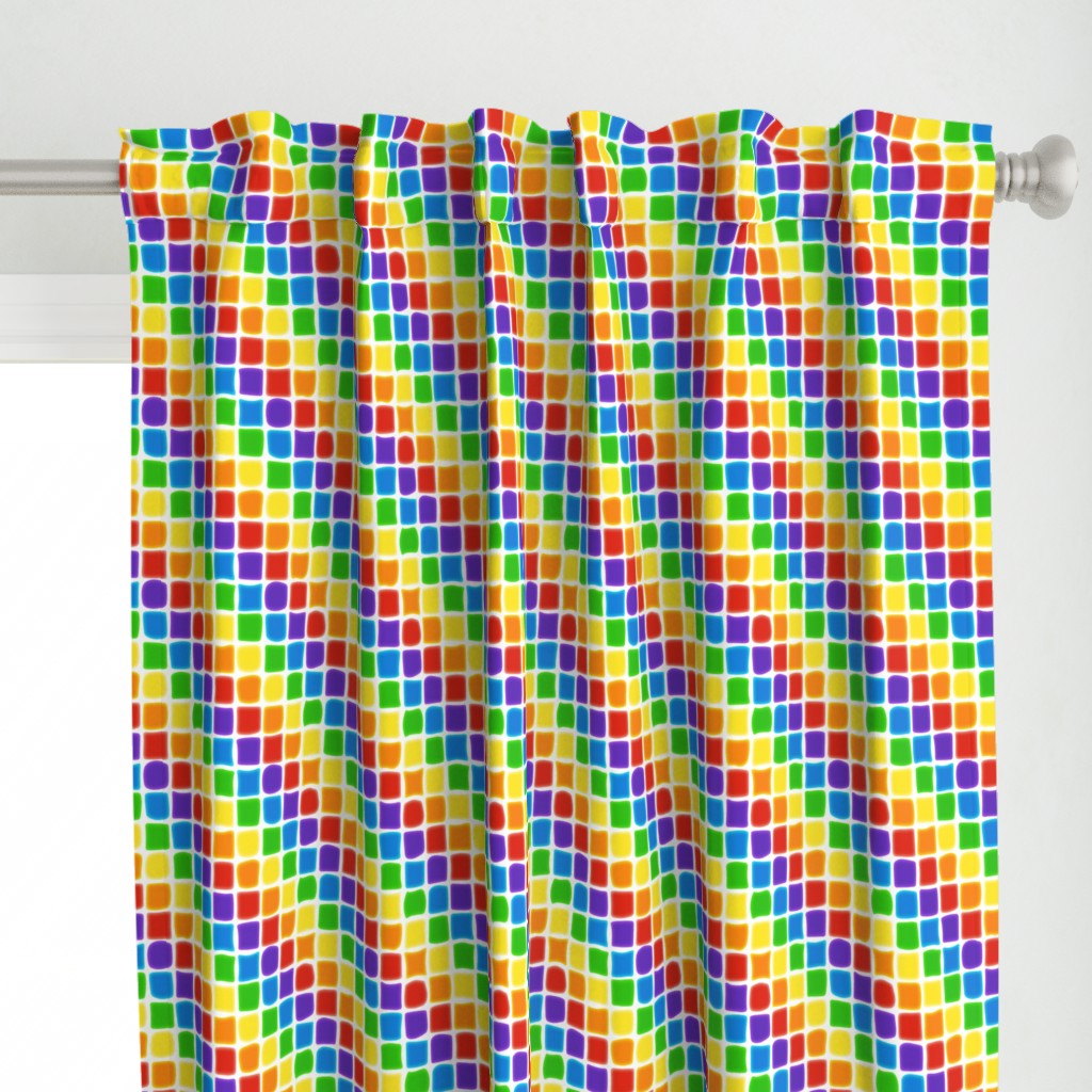 Diagonal Rainbow Mosaic on White