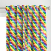 Diagonal Rainbow Mosaic on White