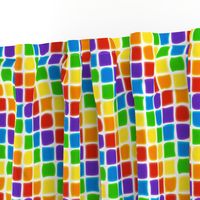 Diagonal Rainbow Mosaic on White