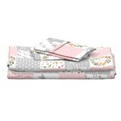 Deer Cheater Quilt Wholecloth – You Are So Loved – Gray Blush Peach Fawn Baby Girl Patchwork 1A (rotated)