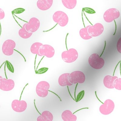 cherries - pink & green