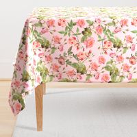 18"   Pierre-Joseph Redouté- Pierre-Joseph Redoute- Redouté fabric,Roses fabric-Redoute roses-Lovely Vintage Roses on Pink