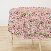 18"   Pierre-Joseph Redouté- Pierre-Joseph Redoute- Redouté fabric,Roses fabric-Redoute roses-Lovely Vintage Roses on Pink