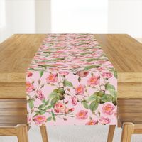 18"   Pierre-Joseph Redouté- Pierre-Joseph Redoute- Redouté fabric,Roses fabric-Redoute roses-Lovely Vintage Roses on Pink