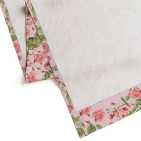 18"   Pierre-Joseph Redouté- Pierre-Joseph Redoute- Redouté fabric,Roses fabric-Redoute roses-Lovely Vintage Roses on Pink