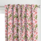 18"   Pierre-Joseph Redouté- Pierre-Joseph Redoute- Redouté fabric,Roses fabric-Redoute roses-Lovely Vintage Roses on Pink