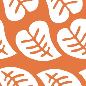 Retro Leaf pattern - Orange