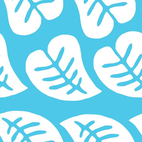 Retro Leaf pattern - Blue