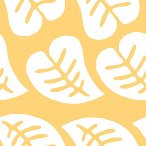 Retro Leaf pattern - Lemon