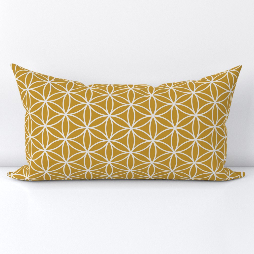 Flower of Life mustard yellow Wallpaper