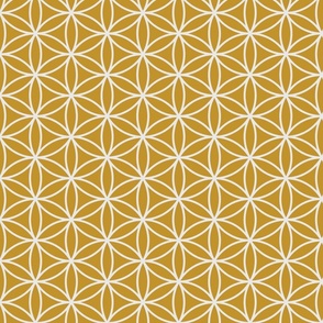 Flower of Life mustard yellow Wallpaper