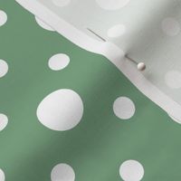 Polka dots white jade green mixed dots