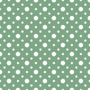 Polka dots white jade green mixed dots