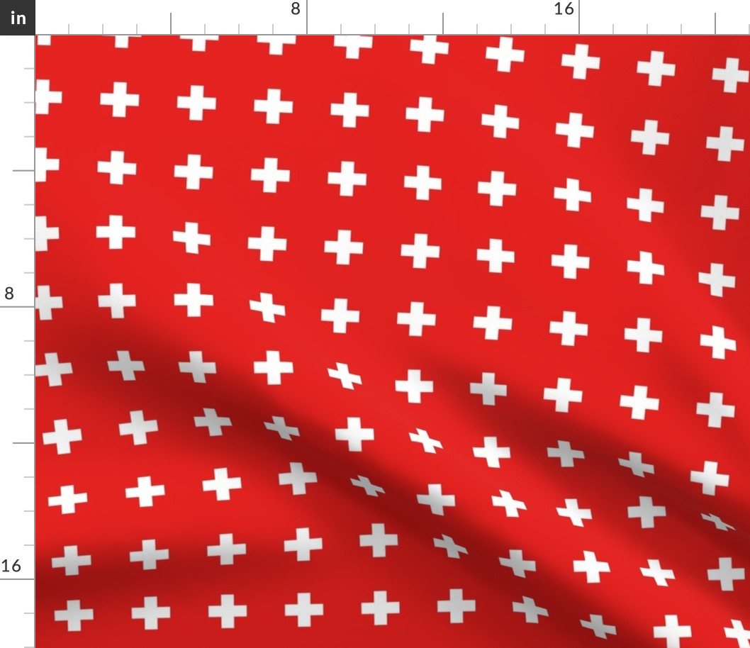 bright red swiss cross 1" #e31d1a