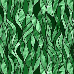 Stained Glass Waves—hunter green