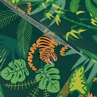 Tigers and tropical plants