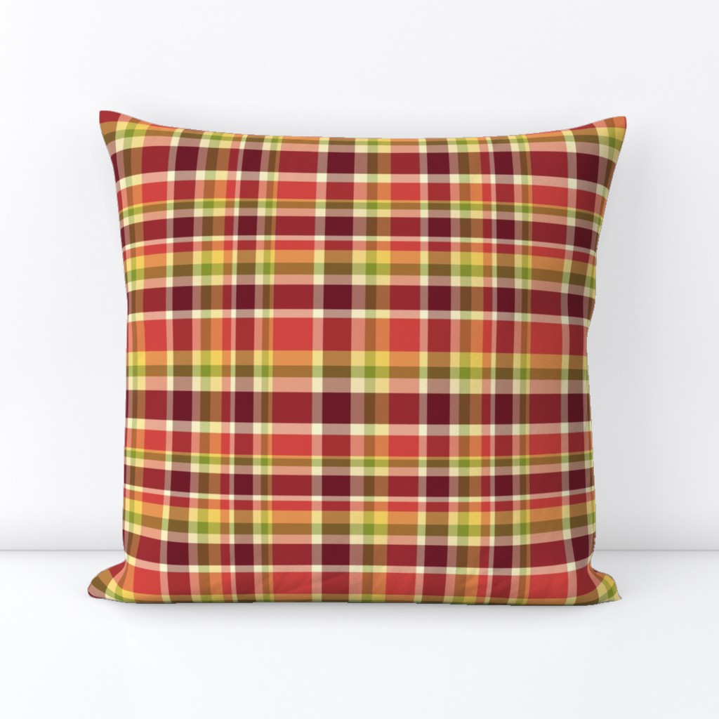 Dragon Lily salmon plaid light