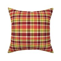 Dragon Lily salmon plaid light